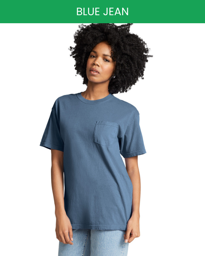 Heavyweight Adult Pocket T-Shirt Comfort Colors 6030 (Made in US)