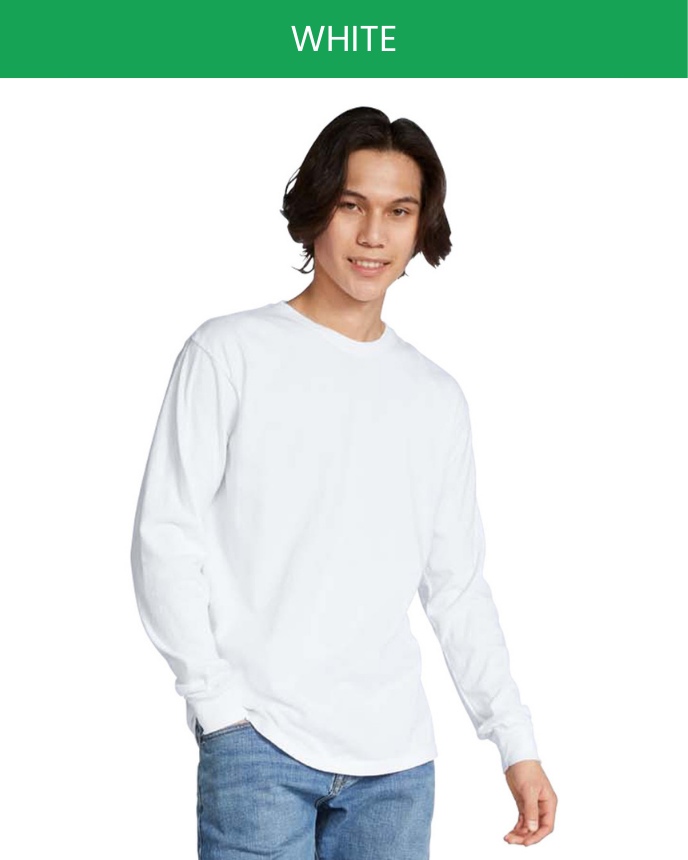 Gildan 2400 Adult Long Sleeve T-shirt Size Chart inches/cm Digital