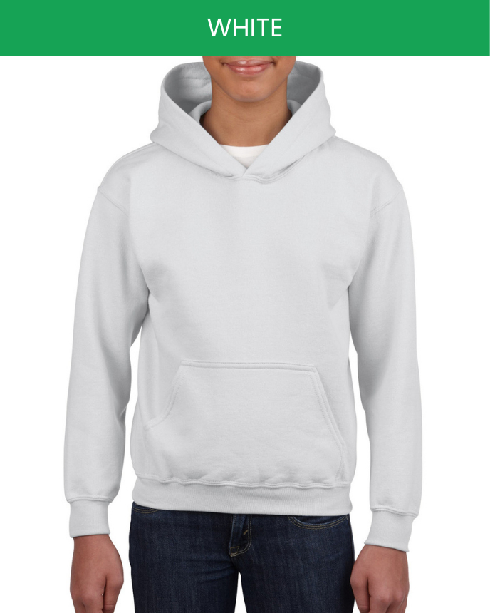 custom youth hoodie white