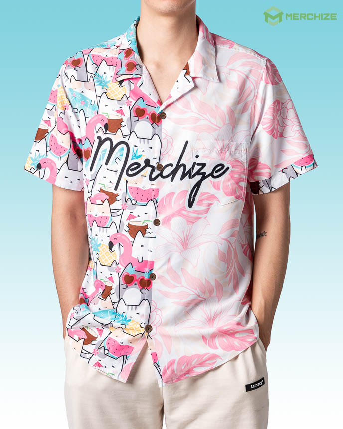 All-over Print Pocket Regular Fit Hawaiian Shirt