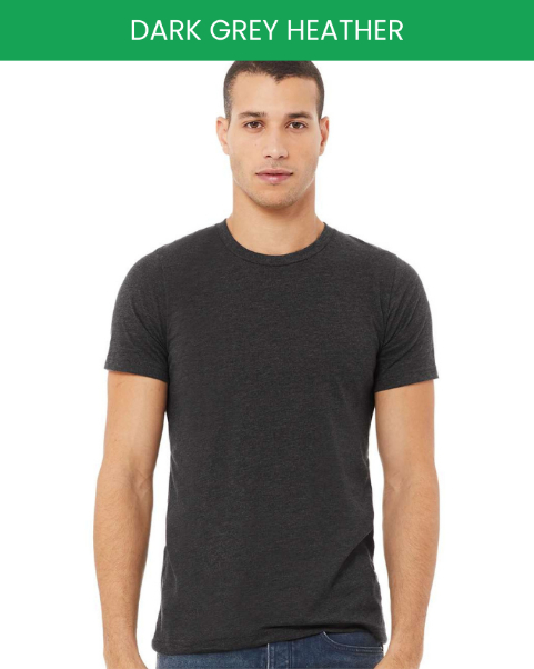 Bella Jersey Short-Sleeve T-Shirt (3001C) Dark Grey Heather, 3XL